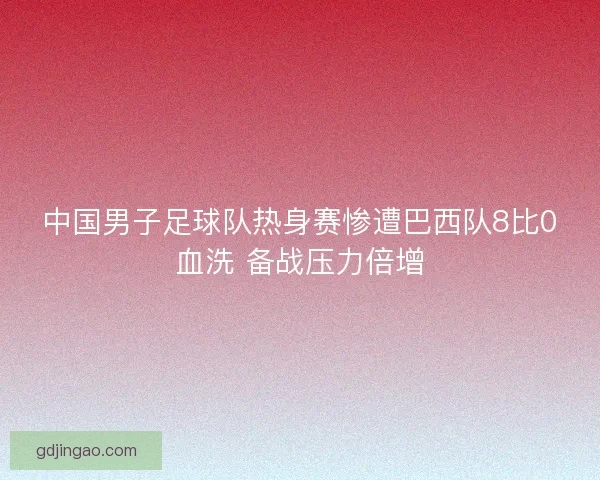 中国男子足球队热身赛惨遭巴西队8比0血洗 备战压力倍增